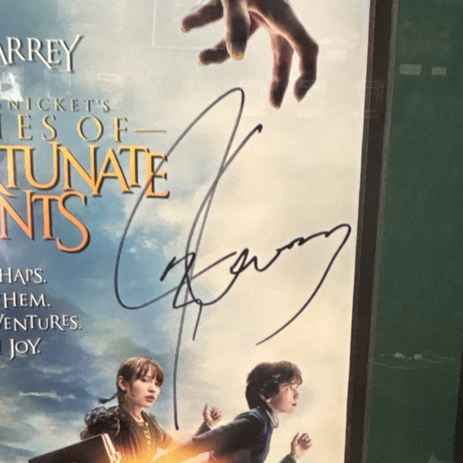 Jim Carrey — Jim Carrey Signed Framed - Lemony Snicket's/Riddler JSA authenticated., image 2