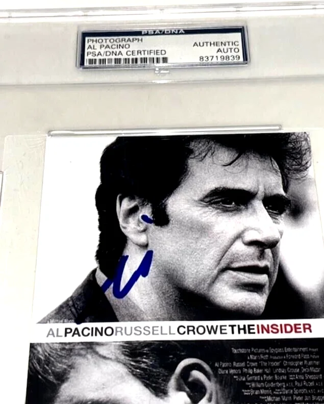 Al Pacino — AL PACINO "The Insider" Signed Autographed 4"x6" Movie Promotional Photo PSA DNA, изображение 2