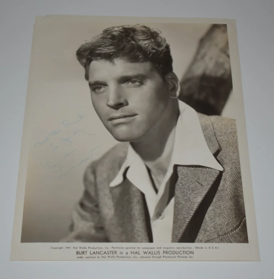 Burt Lancaster — 8.5" X 10" Burt Lancaster Pen Signed Black & White Promo Photo Hal Wallis