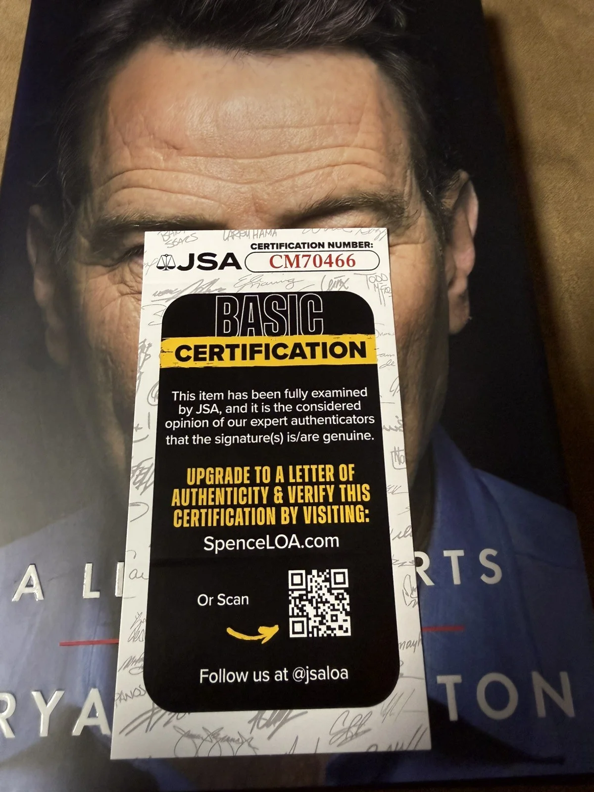 BRYAN CRANSTON SIGNED A LIFE IN PARTS BOOK ACTOR BREAKING BAD WALTER WHITE JSA, изображение 2