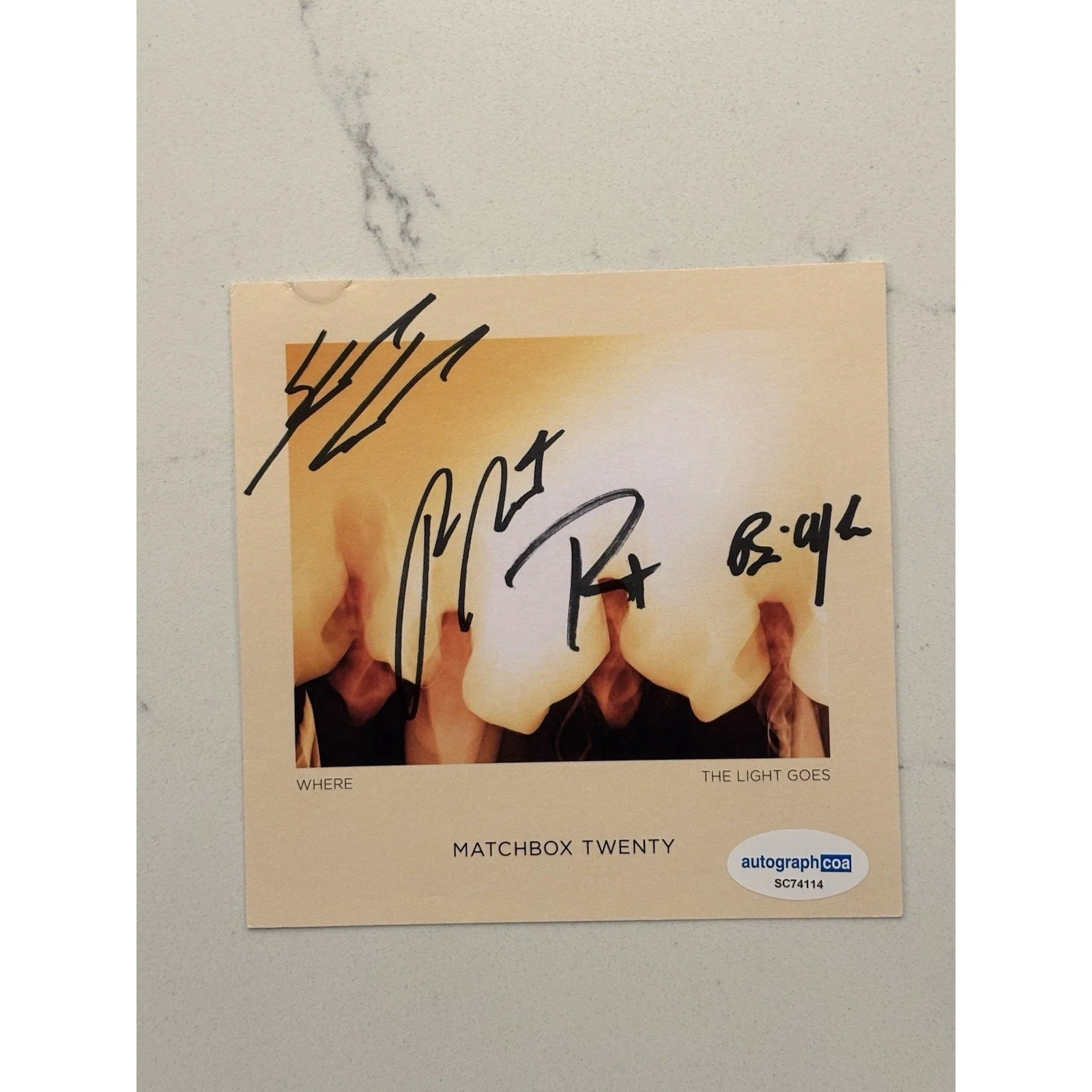 MATCHBOX 20 (Twenty) Where The Light Goes Signed CD Autograph ACOA Certified 10, image 3