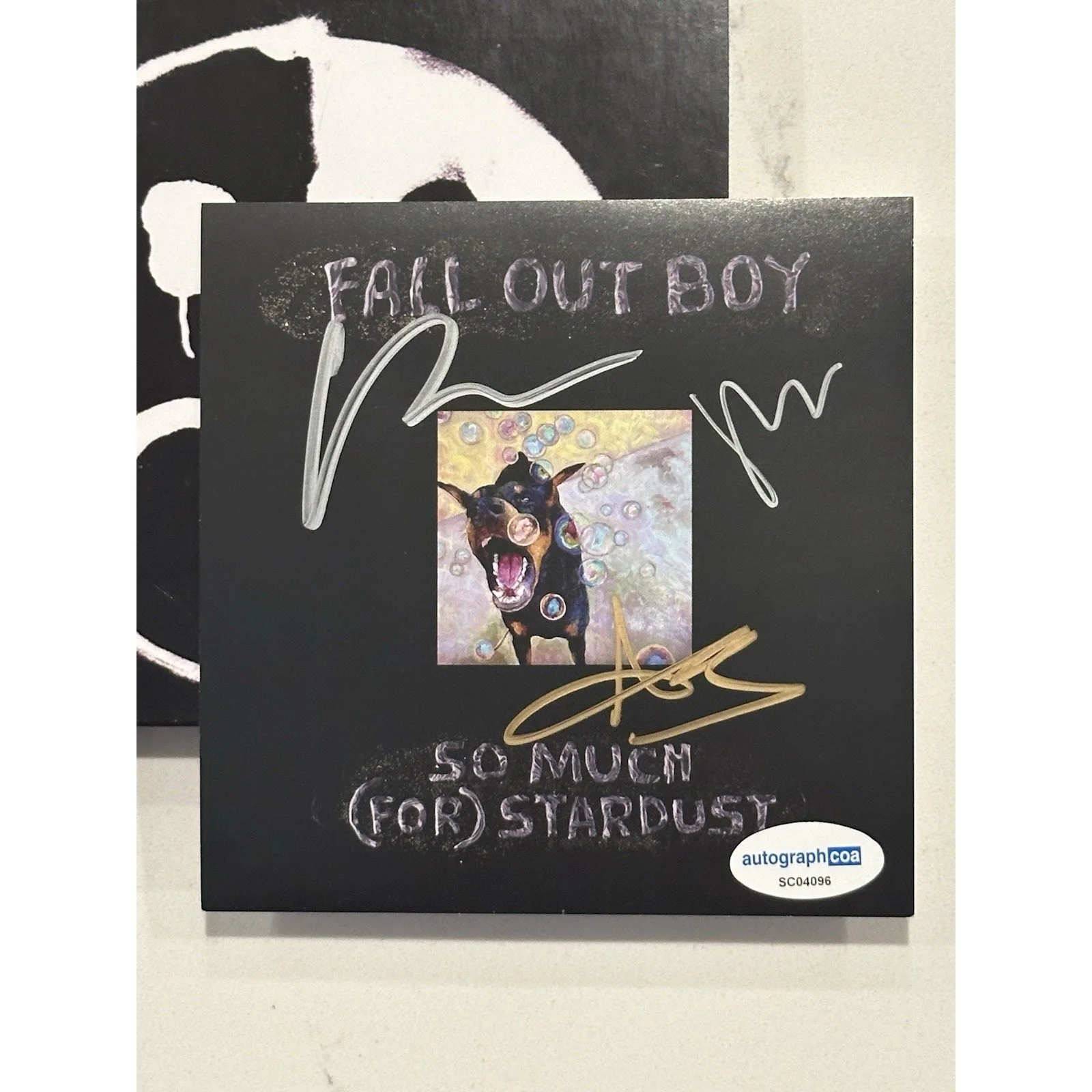 FALL OUT BOY SO MUCH FOR STARDUST SIGNED AUTOGRAPHED ART CARD COA ACOA #9, image 3