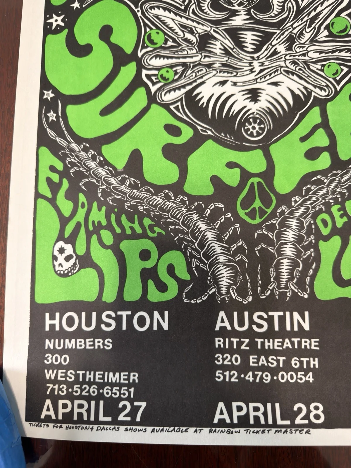 Frank Kozik Butthole Surfers Flaming Lips Gig Poster Signed 1989, image 3