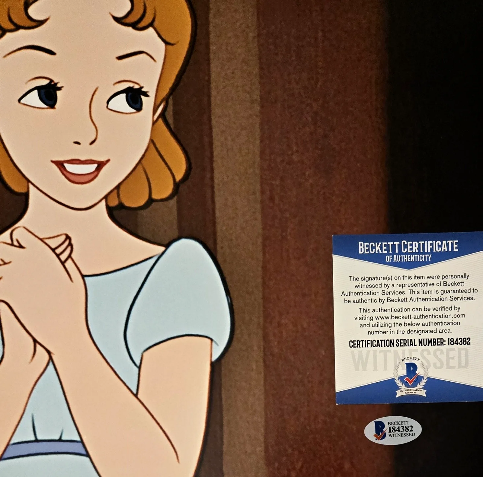 Kathryn Beuamont — Kathryn Beaumont Signed Photo Wendy Darling Peter Pan Disney RARE Beckett COA 82, image 2