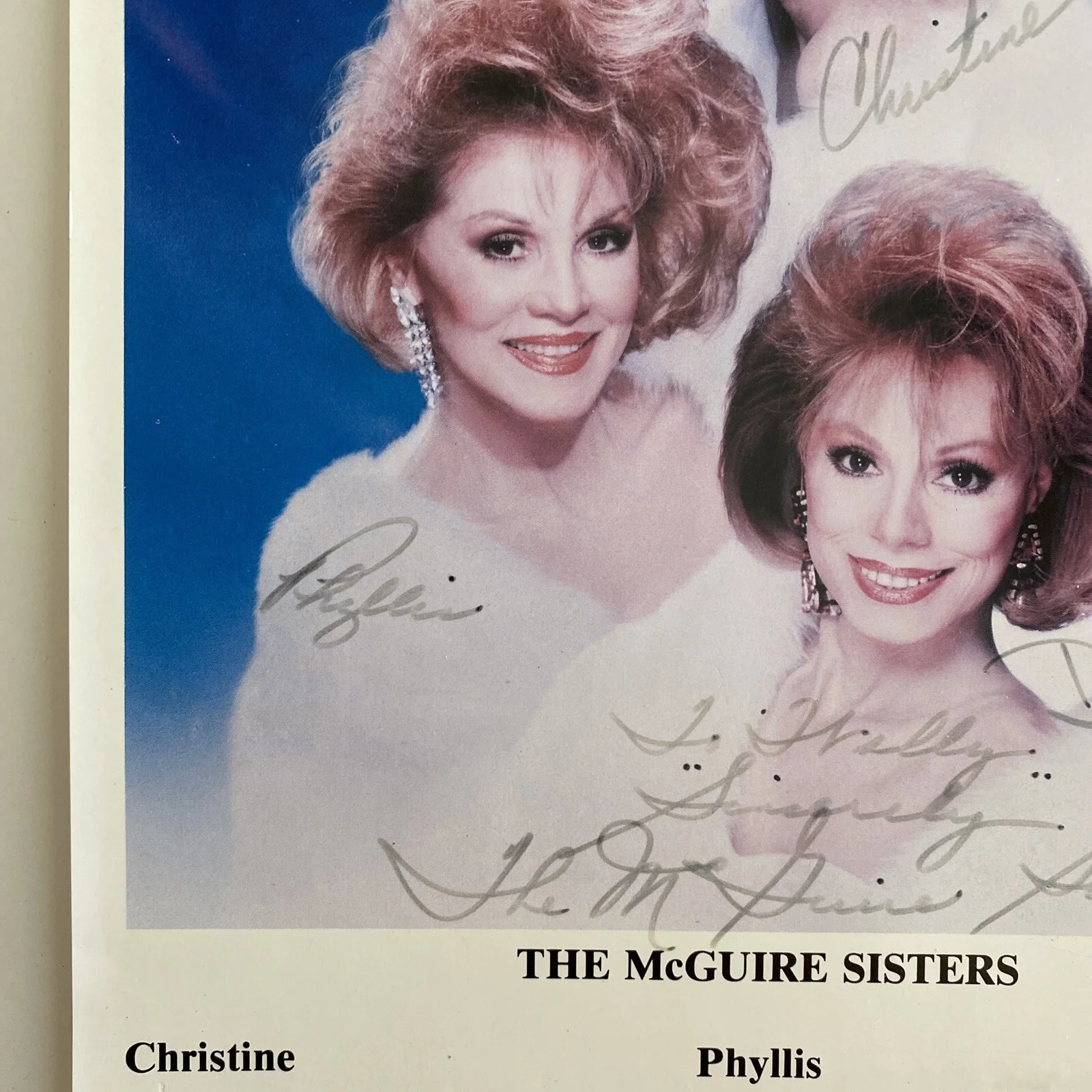 The McGuire Sisters Signed 8 x10 Photo Dorothy Phyllis Christine Press Release, image 3