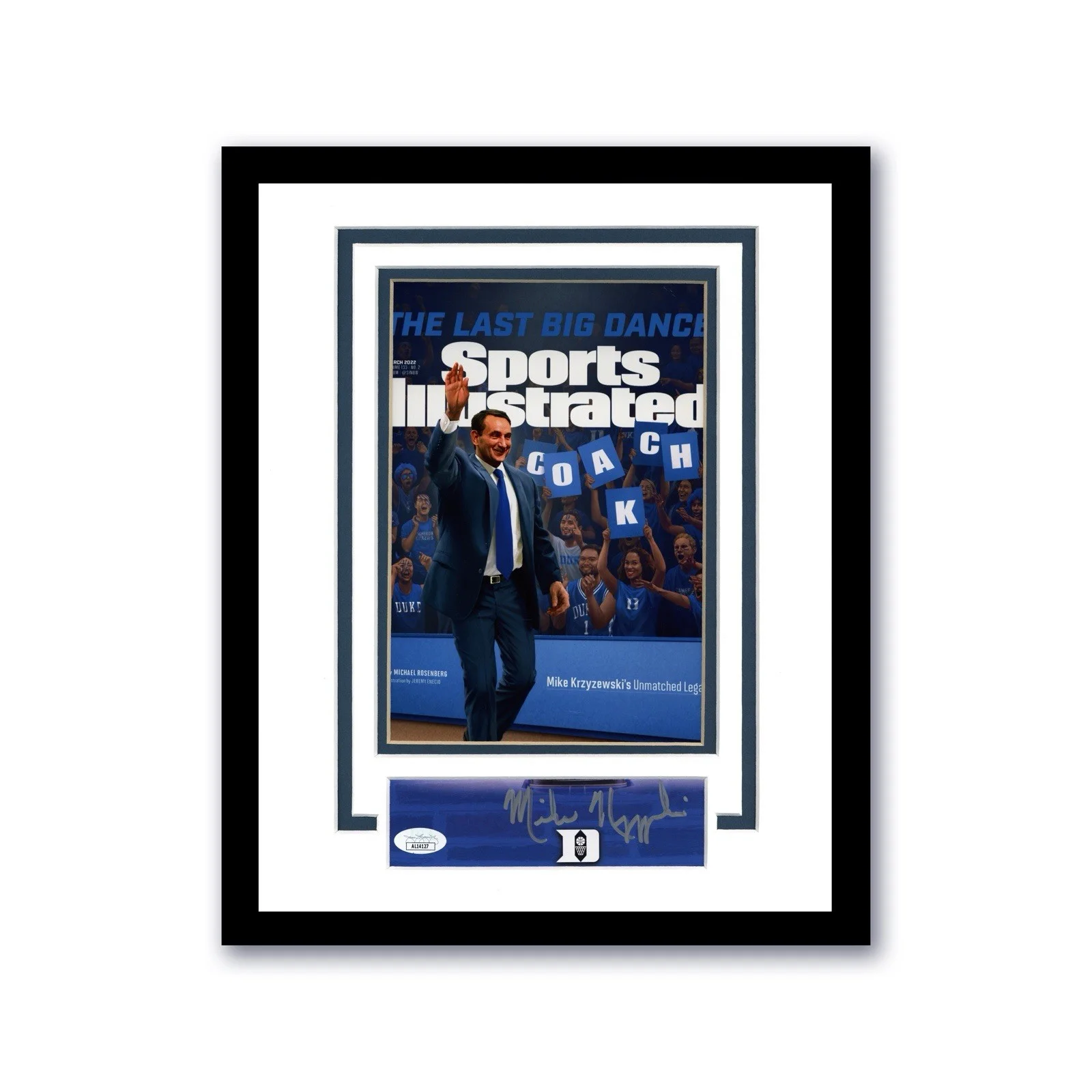 Mike Krzyzewski — Duke Mike Krzyzewski Autographed Signed 11x14 Framed Photo Coach K ACOA JSA HOF