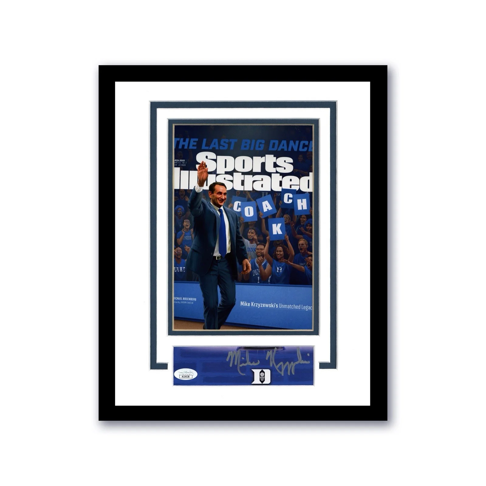 Mike Krzyzewski — Duke Mike Krzyzewski Autographed Signed 11x14 Framed Photo Coach K ACOA JSA HOF