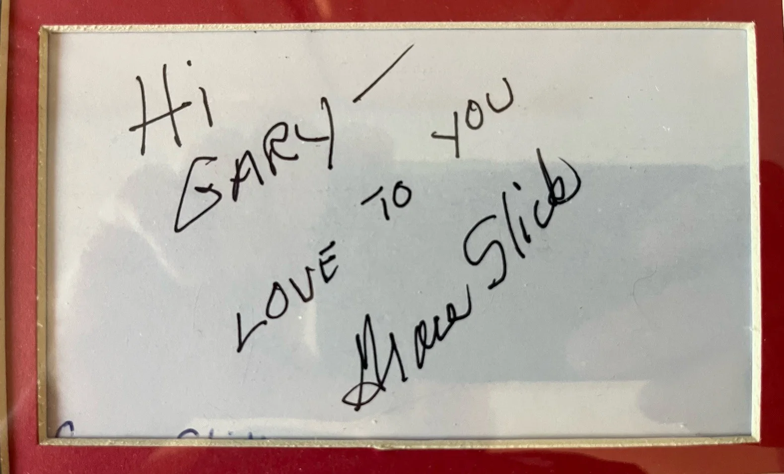 Grace Slick signed autographed index card 4x6 & photo 3x5 framed 8x10, image 2
