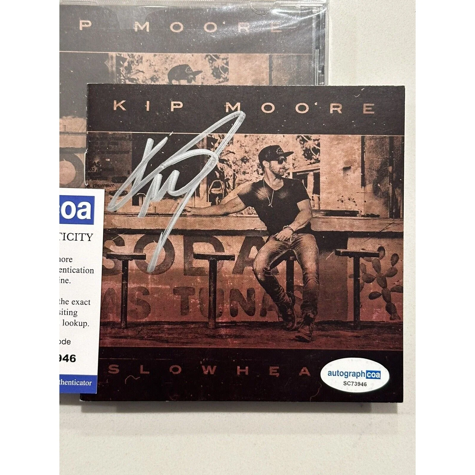 Kip Moore County Music Star Signed Autograph Slowheart CD ACOA COA, image 2