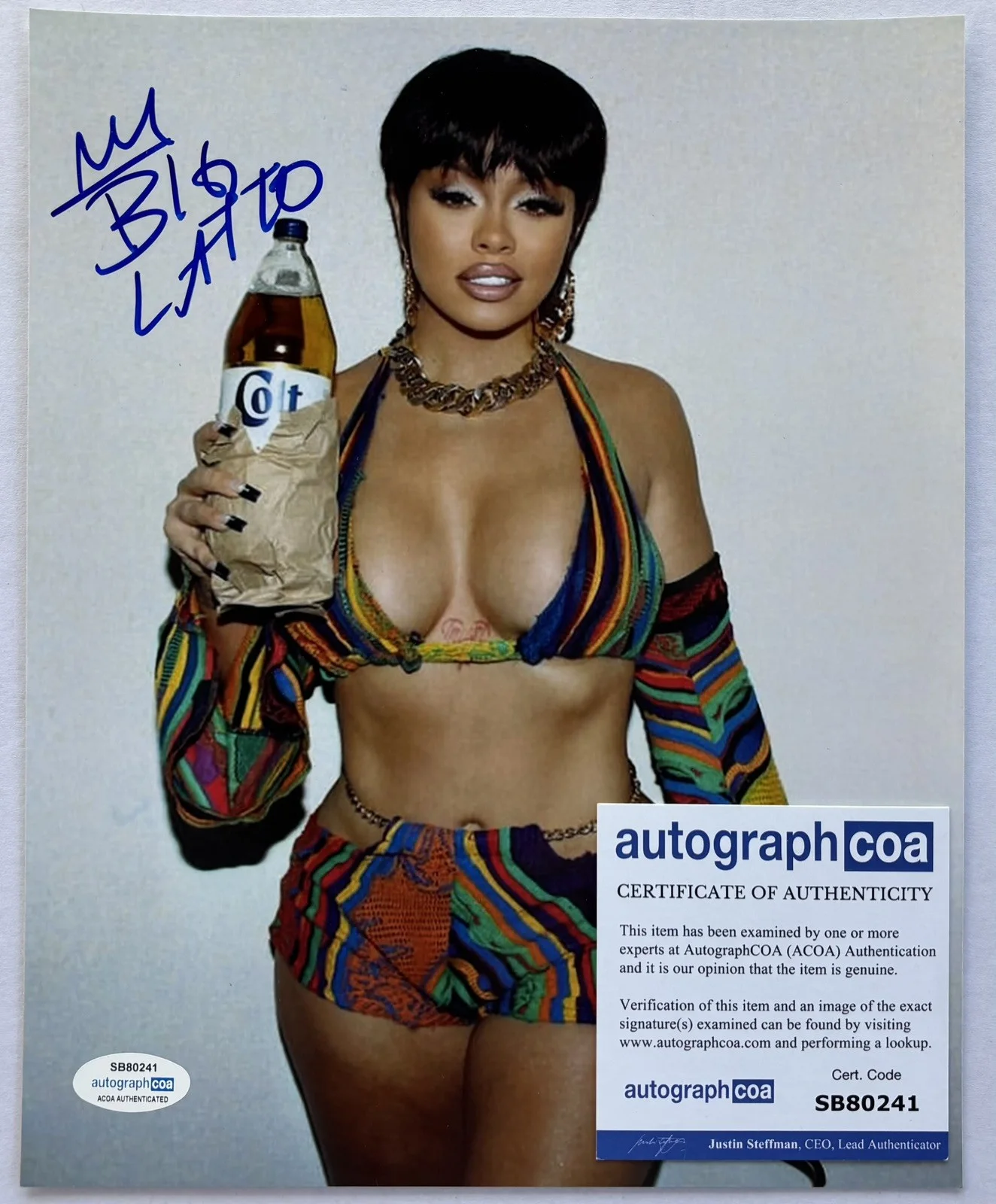 Big Latto Mulatto Signed Autographed 8x10 Photo ACOA Authenticated, image 2