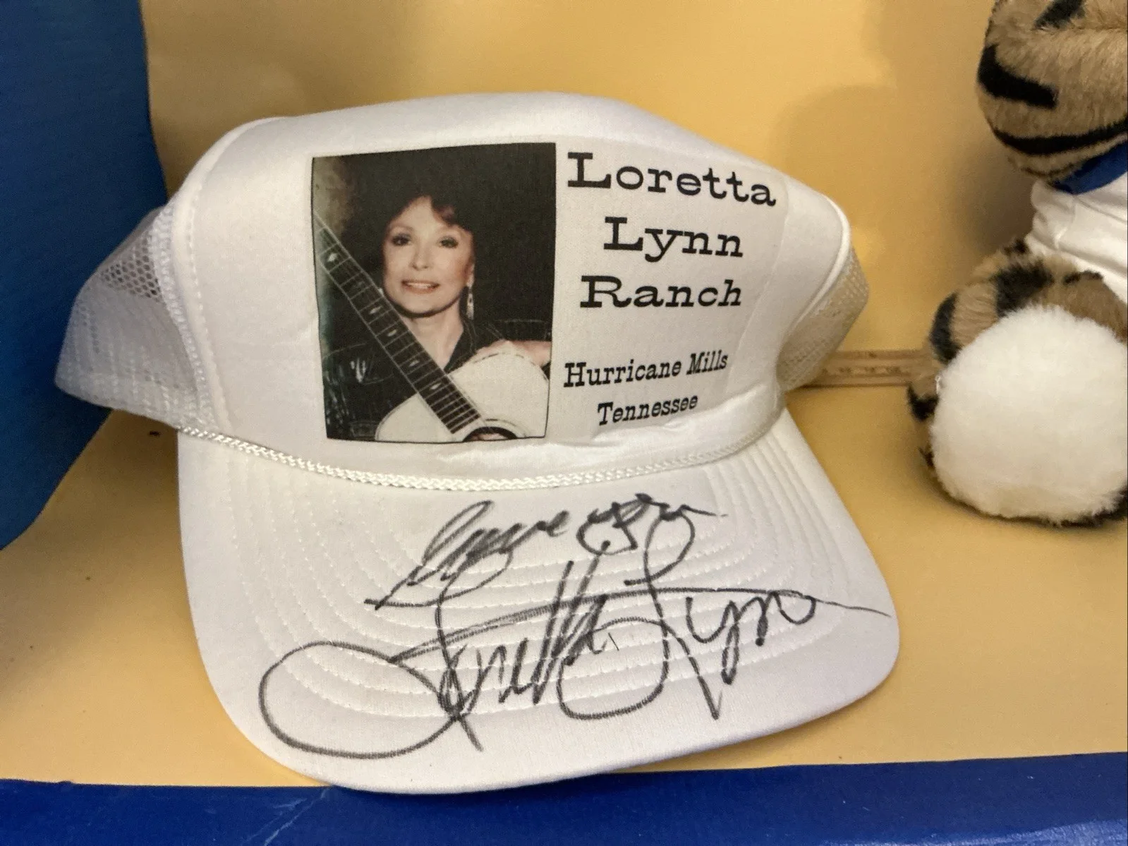 LORETTA LYNN HAT AUTOGRAPHED AND LORETTA LYNN BEAR AUTOGRAPHED, image 3