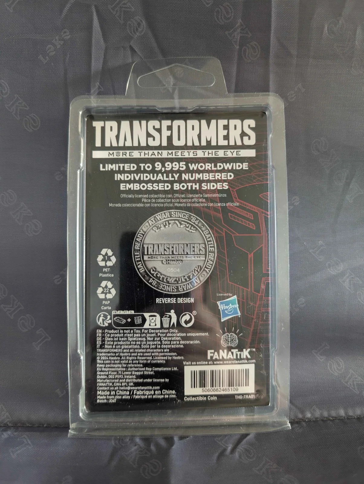 Transformers Limited Edition Collectible FaNaTtiK Coin, image 2