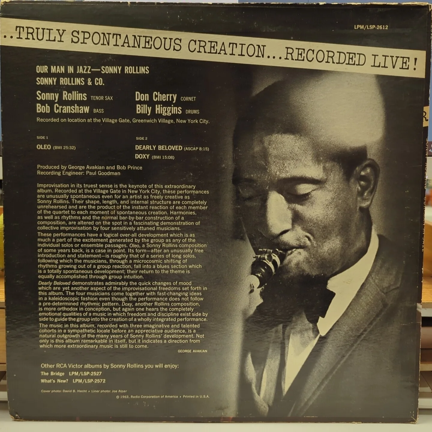 Sonny Rollins - Our Man in Jazz LP RCA Victor SIGNED, image 2
