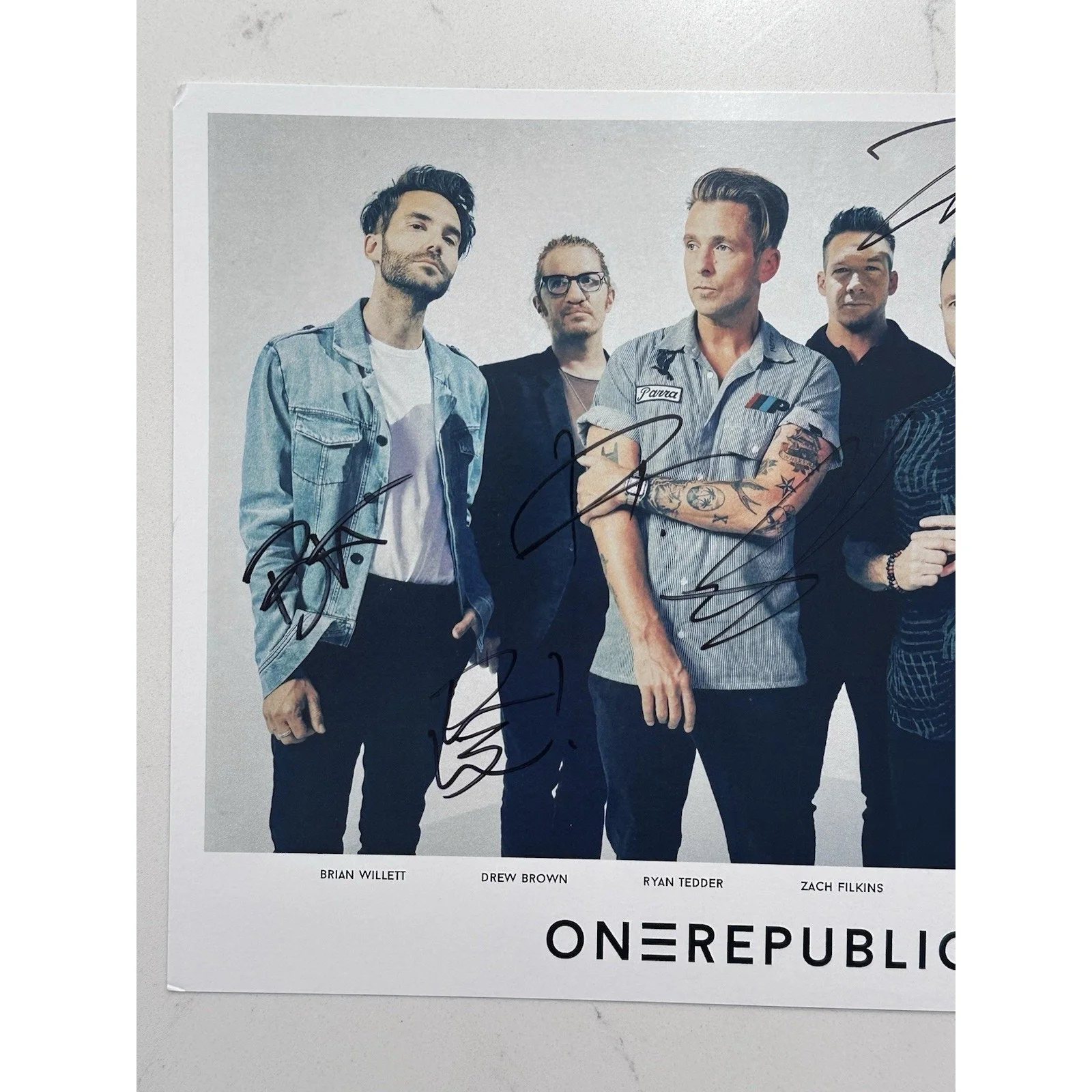 One Republic Full Band Autographed Signed 8.5x11” Photo Picture #1, image 2