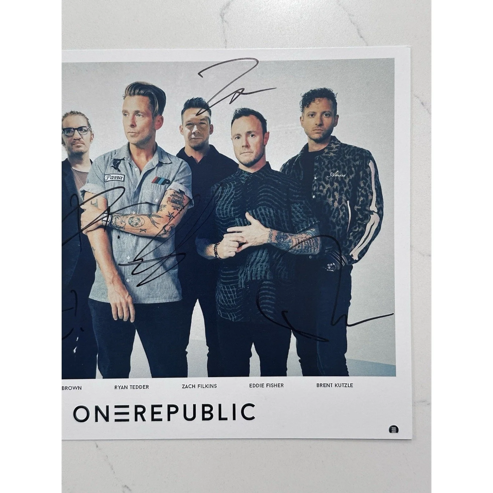 One Republic Full Band Autographed Signed 8.5x11” Photo Picture #1, image 3