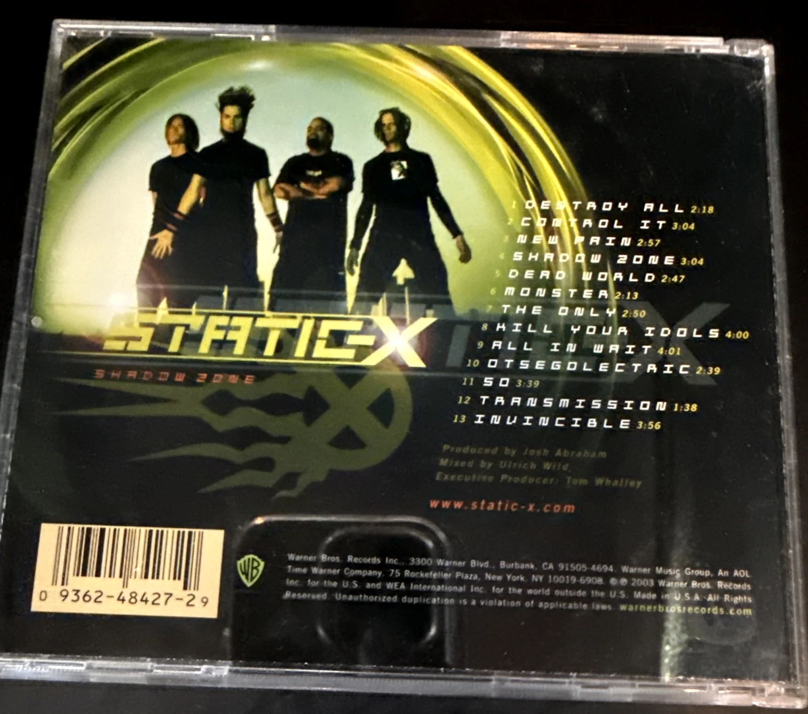 Static-X SIGNED Shadow Zone CD Cover Wayne Static RIP COA, изображение 4