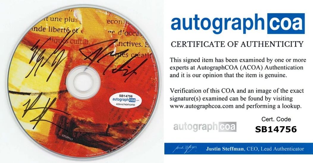 BEDOUIN SOUNDCLASH — Bedouin Soundclash signed "SOUNDING A MOSIAC" CD Jay, Pat, Eon ACOA COA