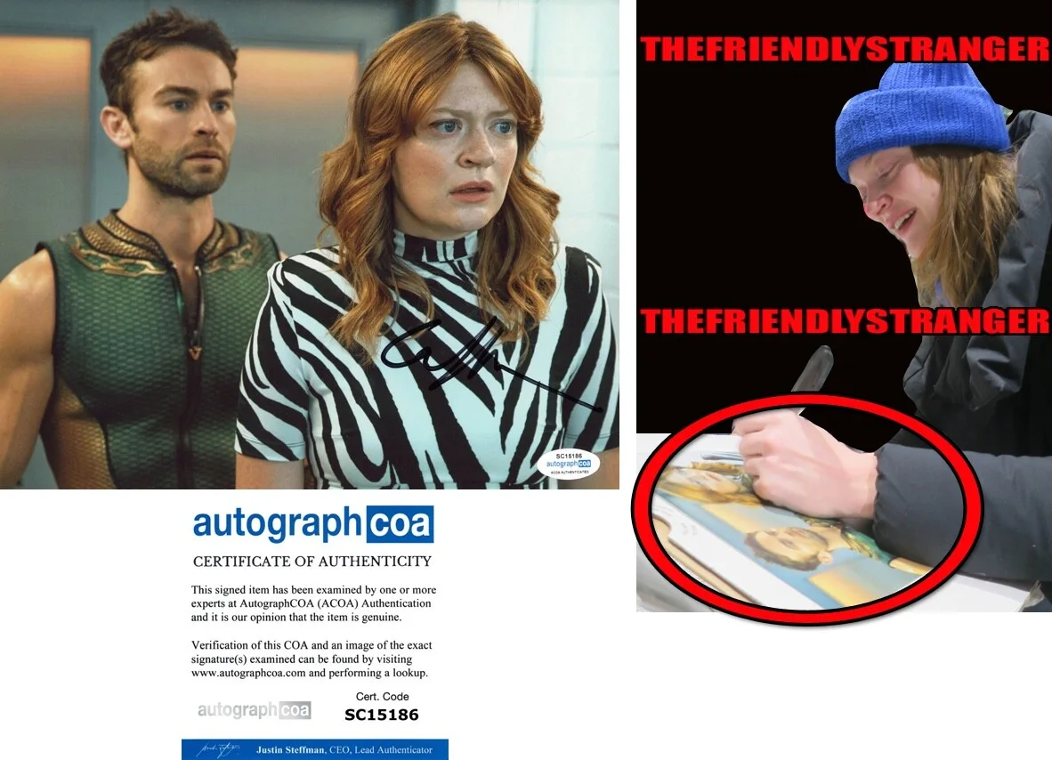 COLBY MINIFIE — Colby Minifie signed "THE BOYS" 8x10 Photo e EXACT PROOF Deep & Ashley ACOA COA