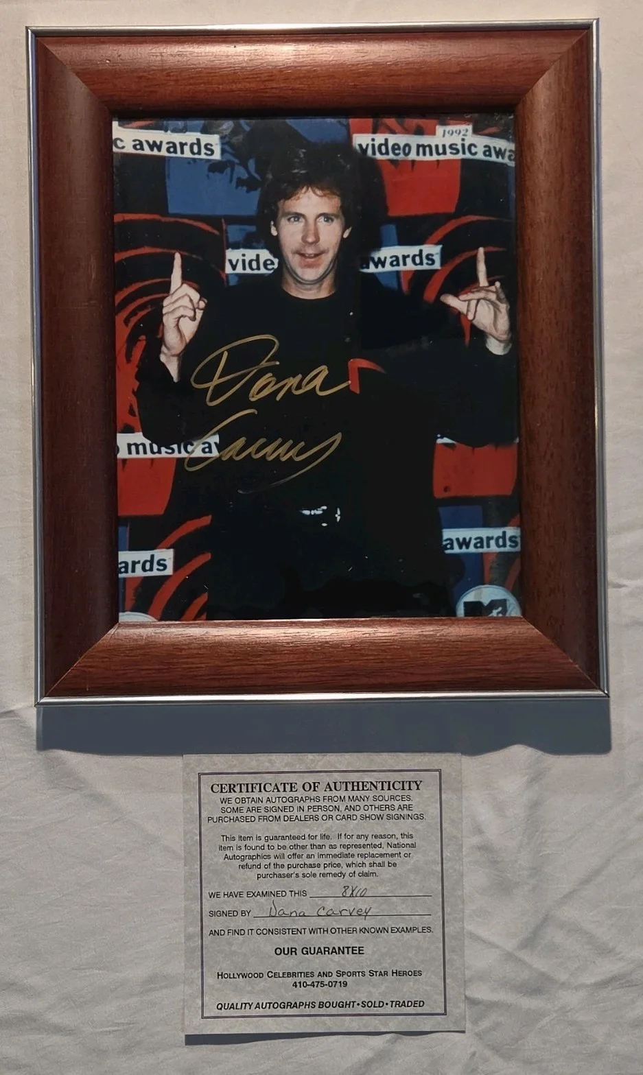 Dana Carvey — Dana Carvey Autographed 8x10 Photo 1992 Video Music Awards National Autographics, изображение 4