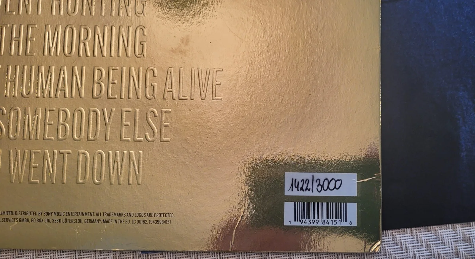 GEORGE EZRA LIMITED EDITION GOLD VINYL 1422 FROM 3000, STAYING AT TAMARA`S, image 3
