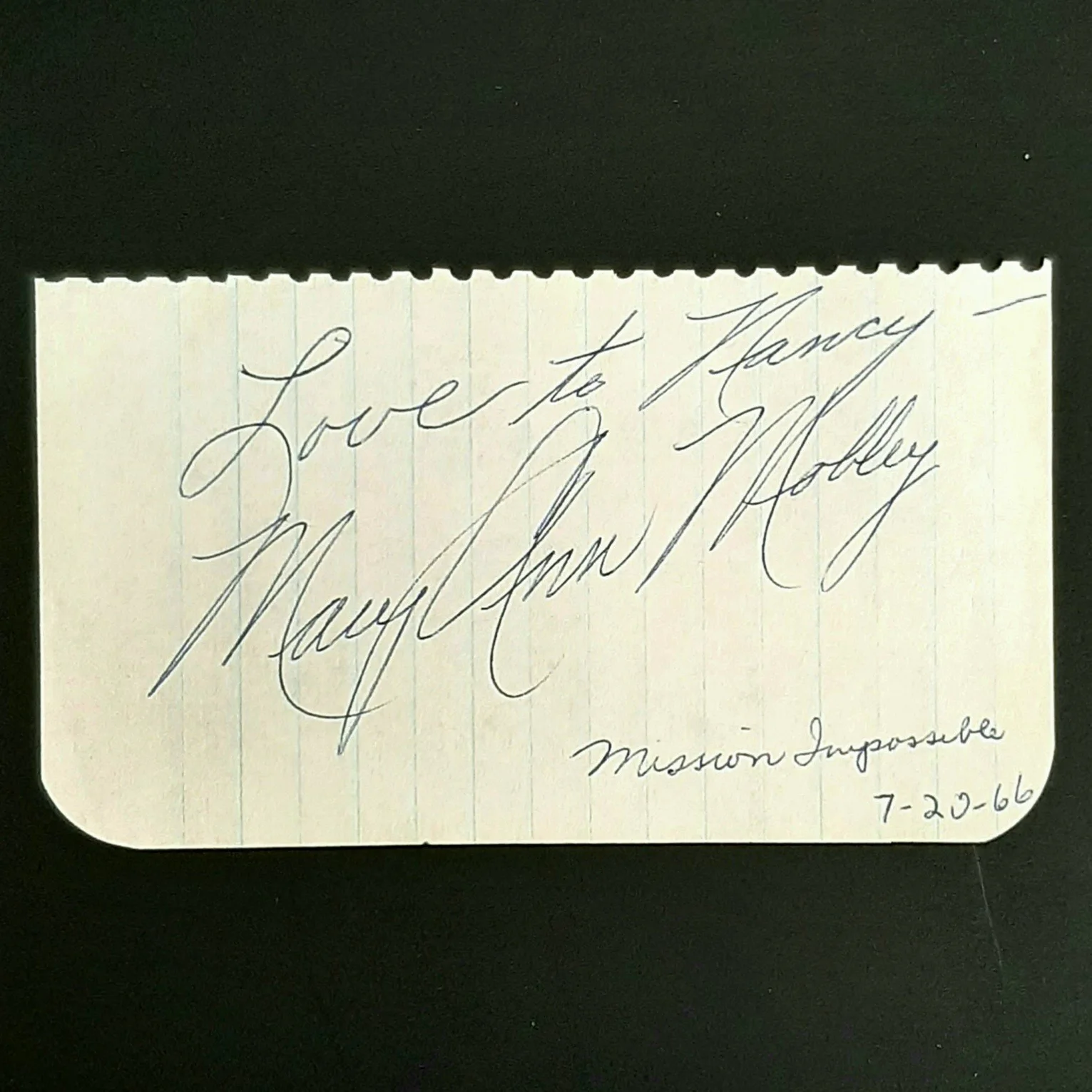 Mary Ann Mobley — Signed Autograph Former Ms. America/Actress Mary Ann Mobley Mission Impossible, изображение 2