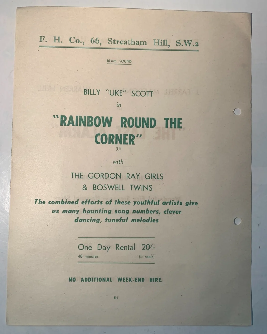 1950s Rare Original British Cinema Rental Flyer - The Last Alarm, изображение 2