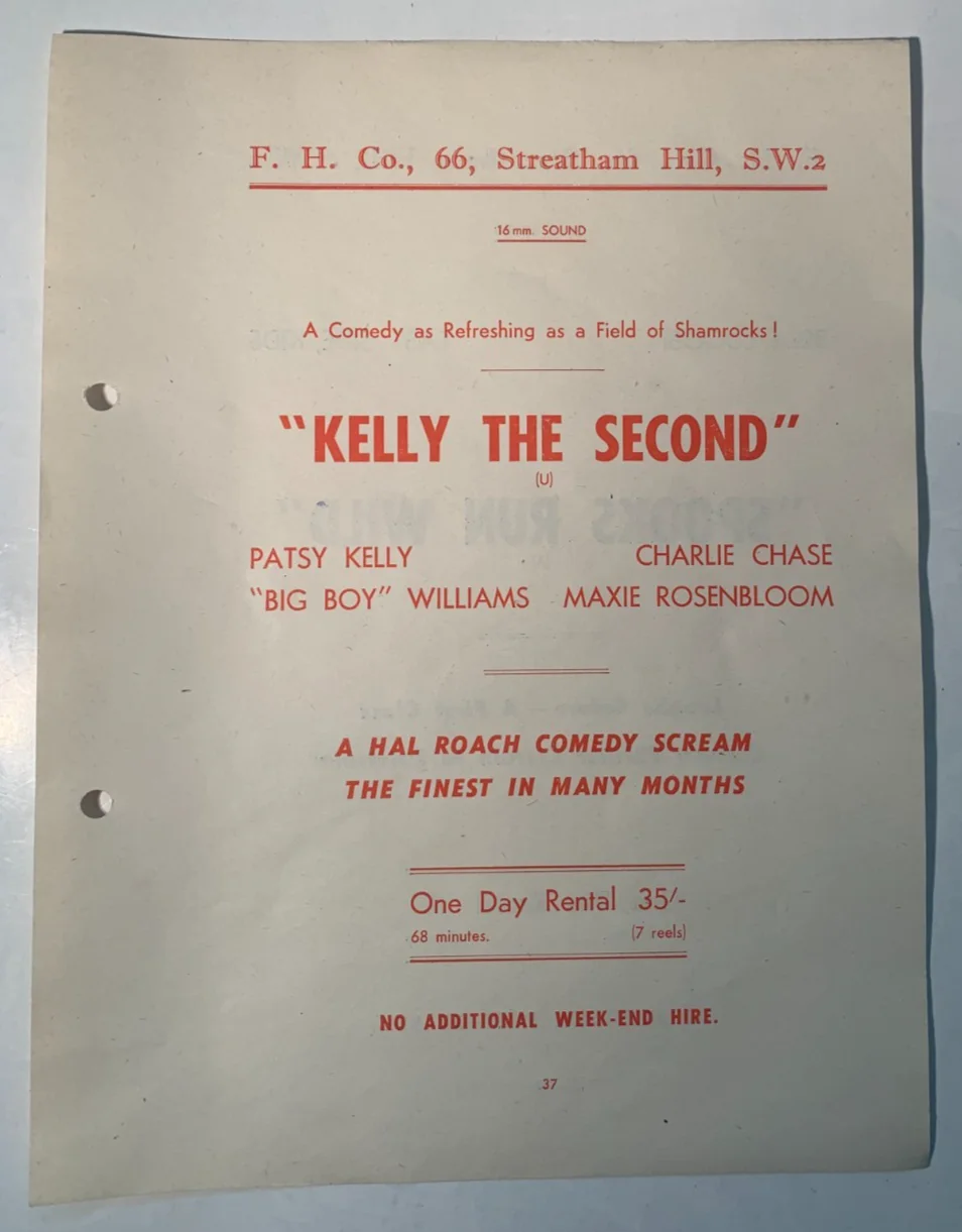 1940s-50s Rare Original British Cinema Rental Flyer - Bela Lugosi, Patsy Kelly, image 2