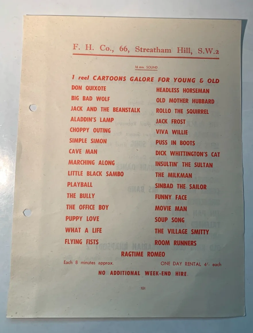 1950s Original Rare UK Cinema Rental Flyer: Musical Shorts and Cartoons, изображение 2