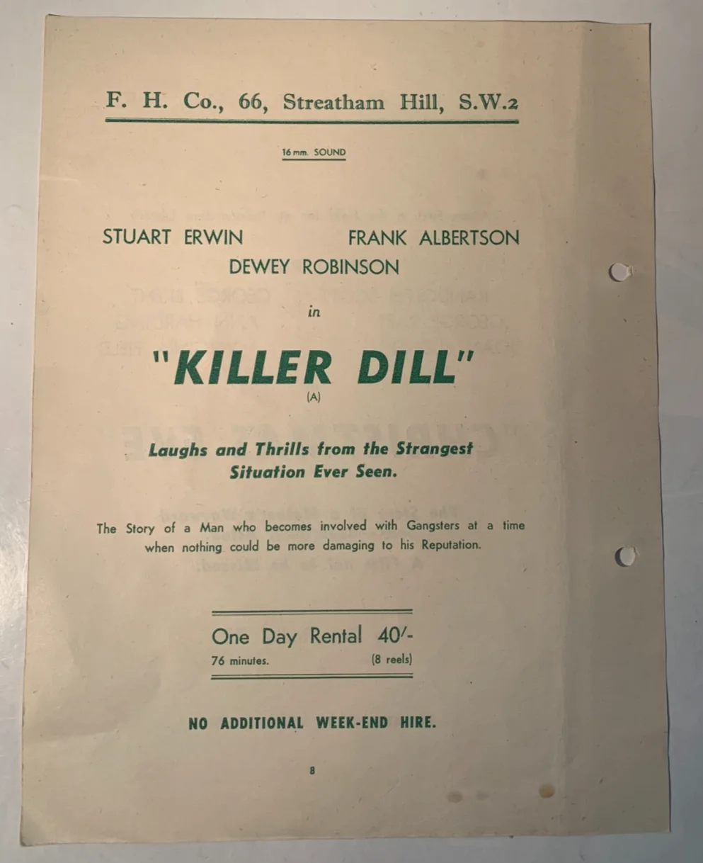 1950s Rare Original British Cinema Rental Flyer: Randolph Scott, George Raft, image 2