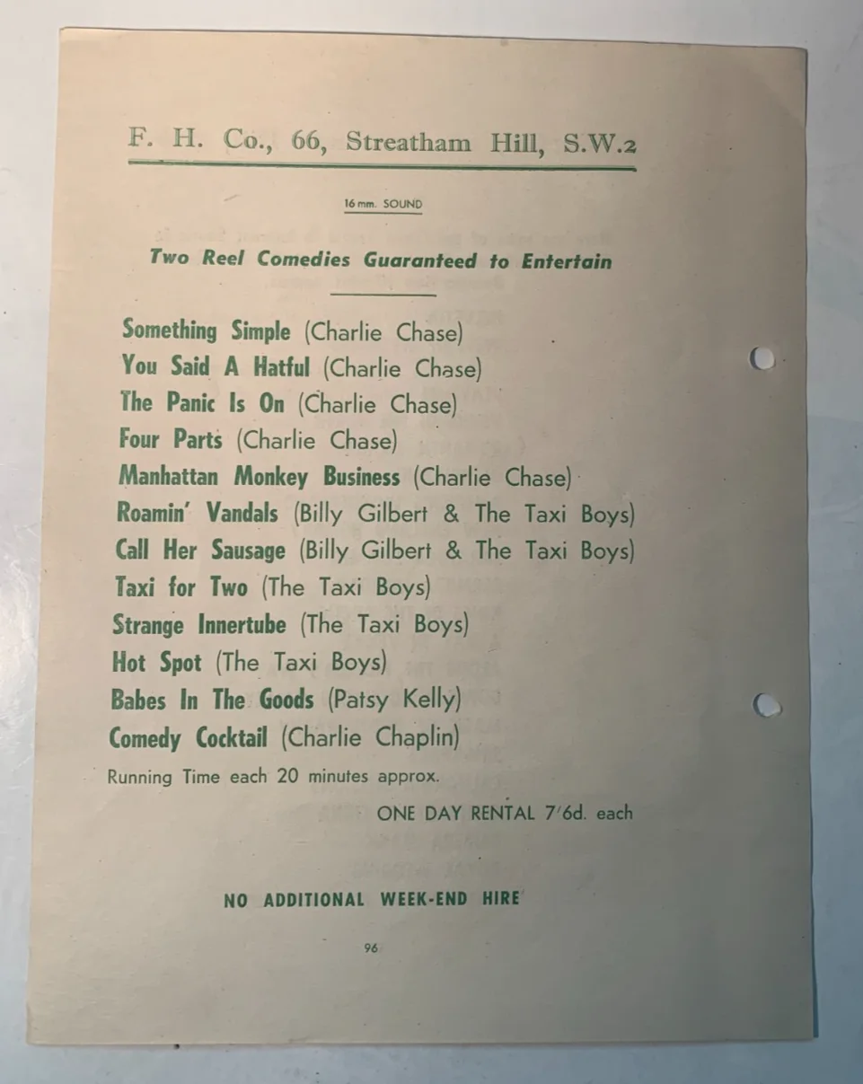 1950s Original Rare UK Cinema Rental Flyer: Travel, Comedy & Interest Shorts, изображение 2
