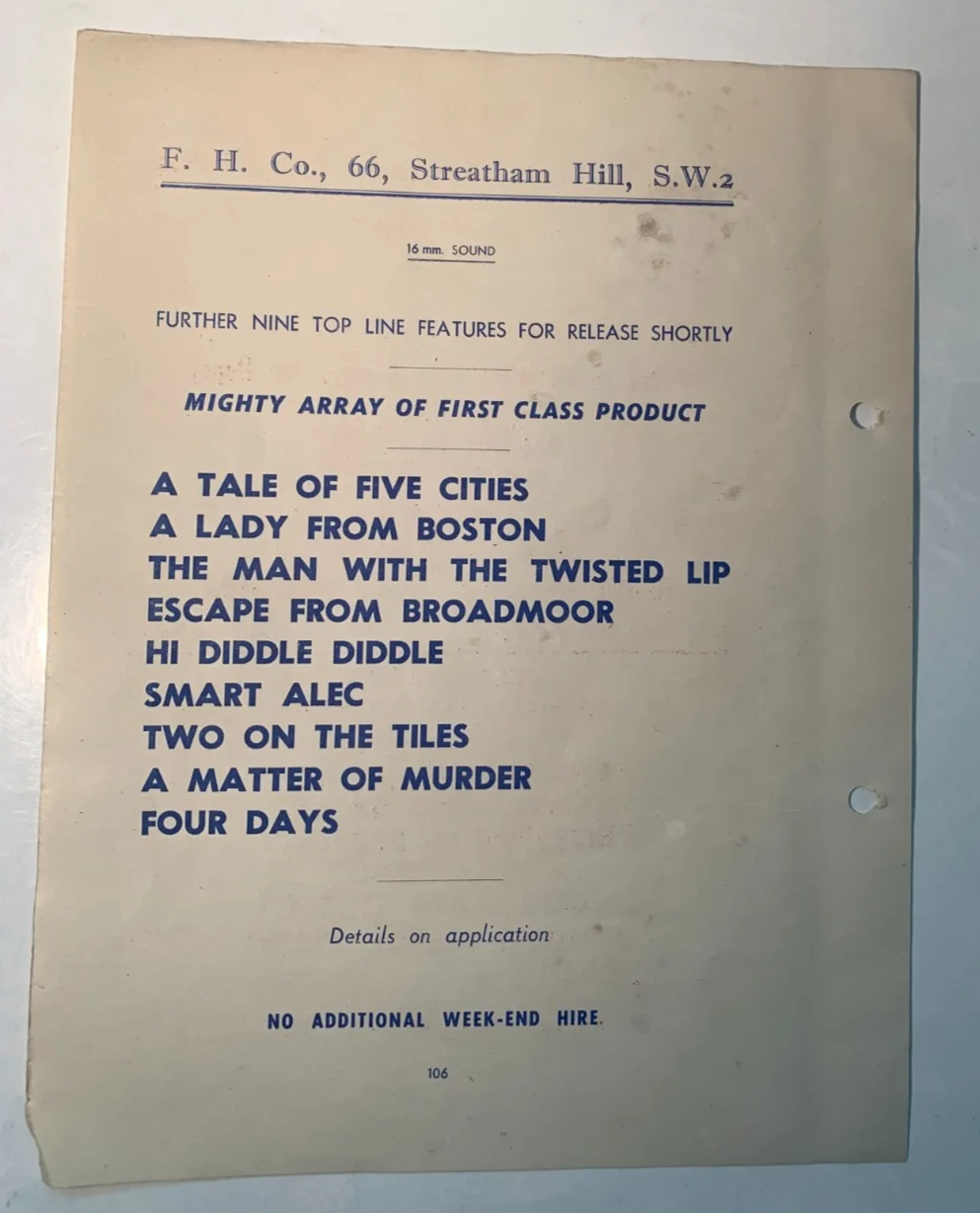 1950s Original Rare UK Cinema Rental Flyer: Musicals, Bing Crosby, Bob Hope, изображение 2