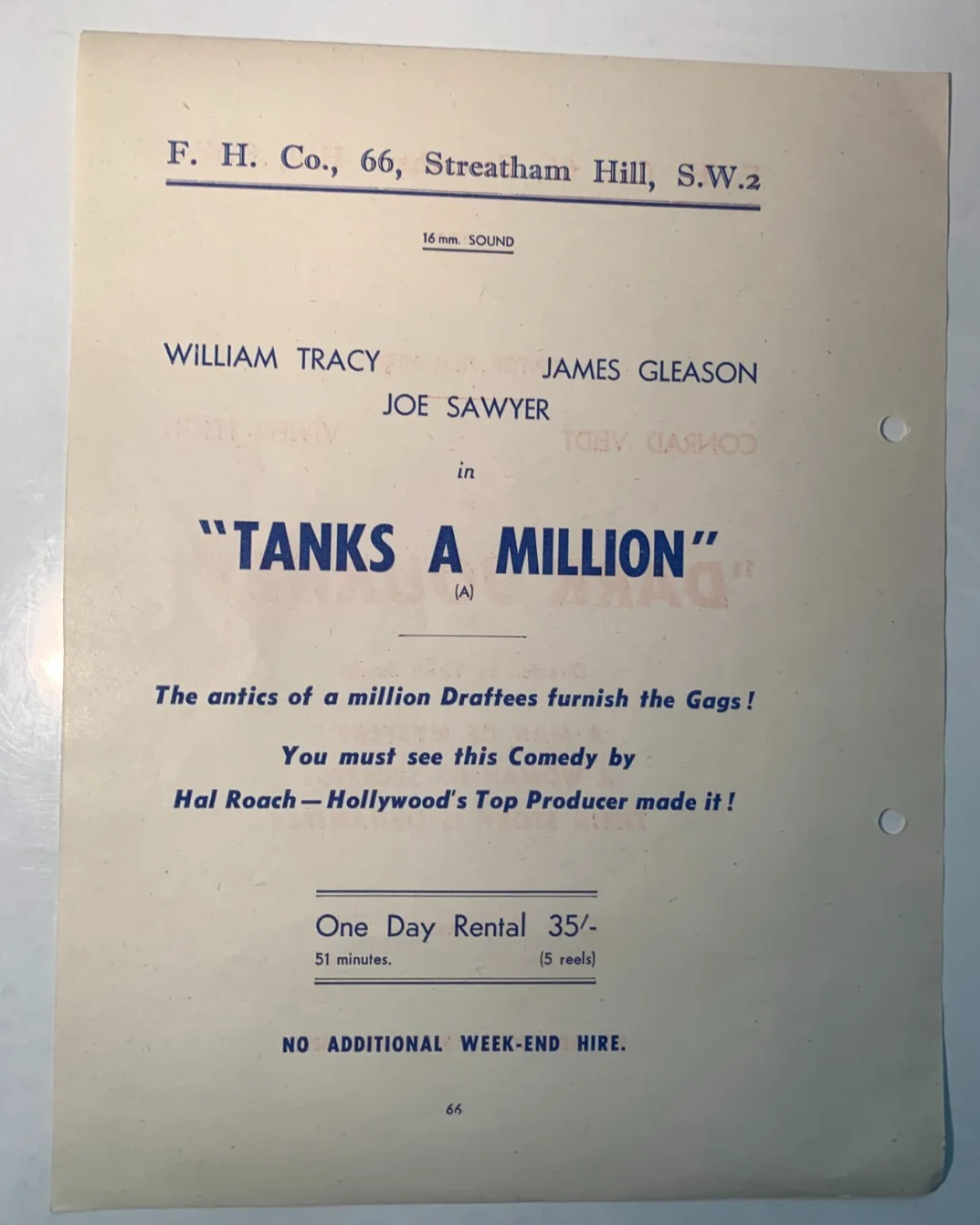 1950s Rare Original British Cinema Rental Flyer - Vivien Leigh, Conrad Veidt, изображение 2