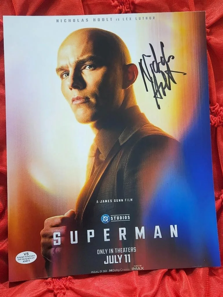 NICHOLAS HOULT — NICHOLAS HOULT LEX LUTHOR HAND SIGNED AUTOGRAPHED 8X10 PHOTO SUPERMAN 2025 COA