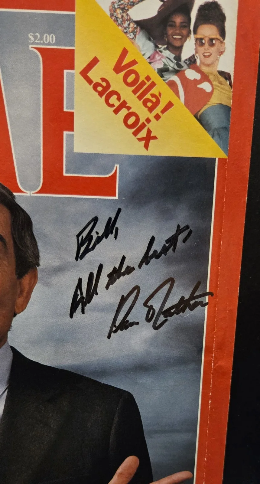 Dan Rather — TIME Magazine 1988 Dan Rather Signed Autograph, image 2