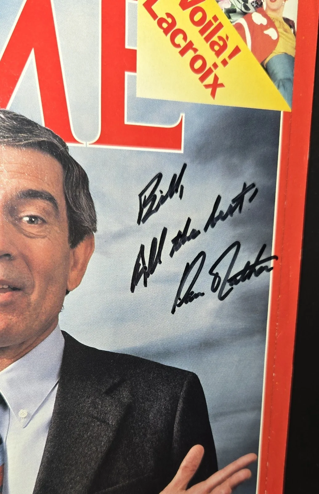 Dan Rather — TIME Magazine 1988 Dan Rather Signed Autograph, image 3