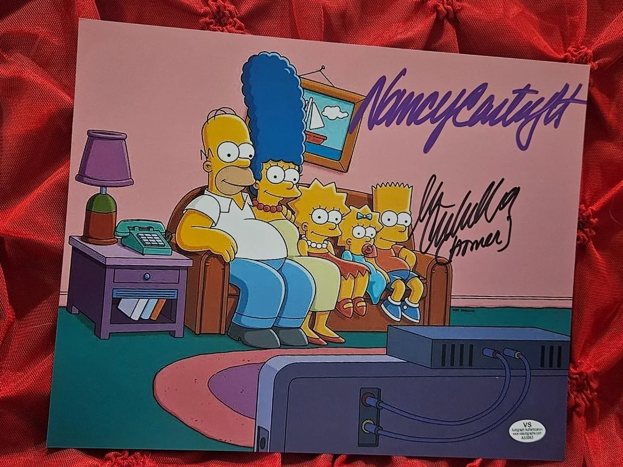 NANCY CARTWRIGHT & DAN CASTELLANETA — NANCY CARTWRIGHT & DAN CASTELLANETA 2X HAND SIGNED AUTOGRAPHED 8X10 SIMPSONS COA