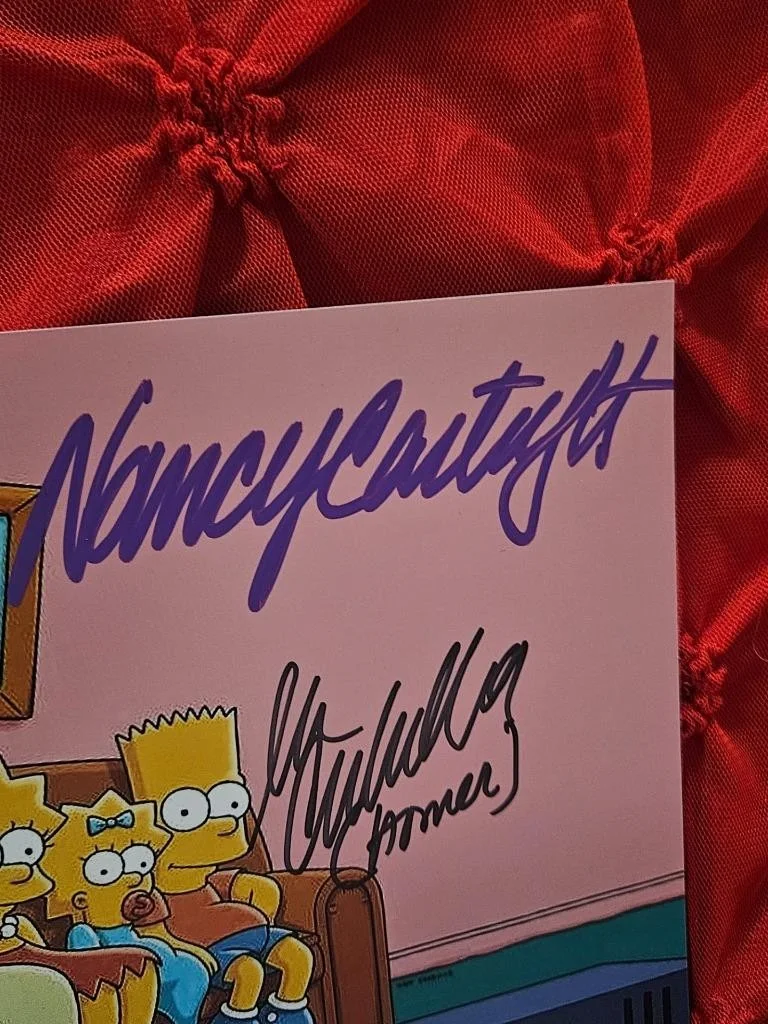 NANCY CARTWRIGHT, DAN CASTELLANETA — NANCY CARTWRIGHT & DAN CASTELLANETA 2X HAND SIGNED AUTOGRAPHED 8X10 SIMPSONS COA, image 2