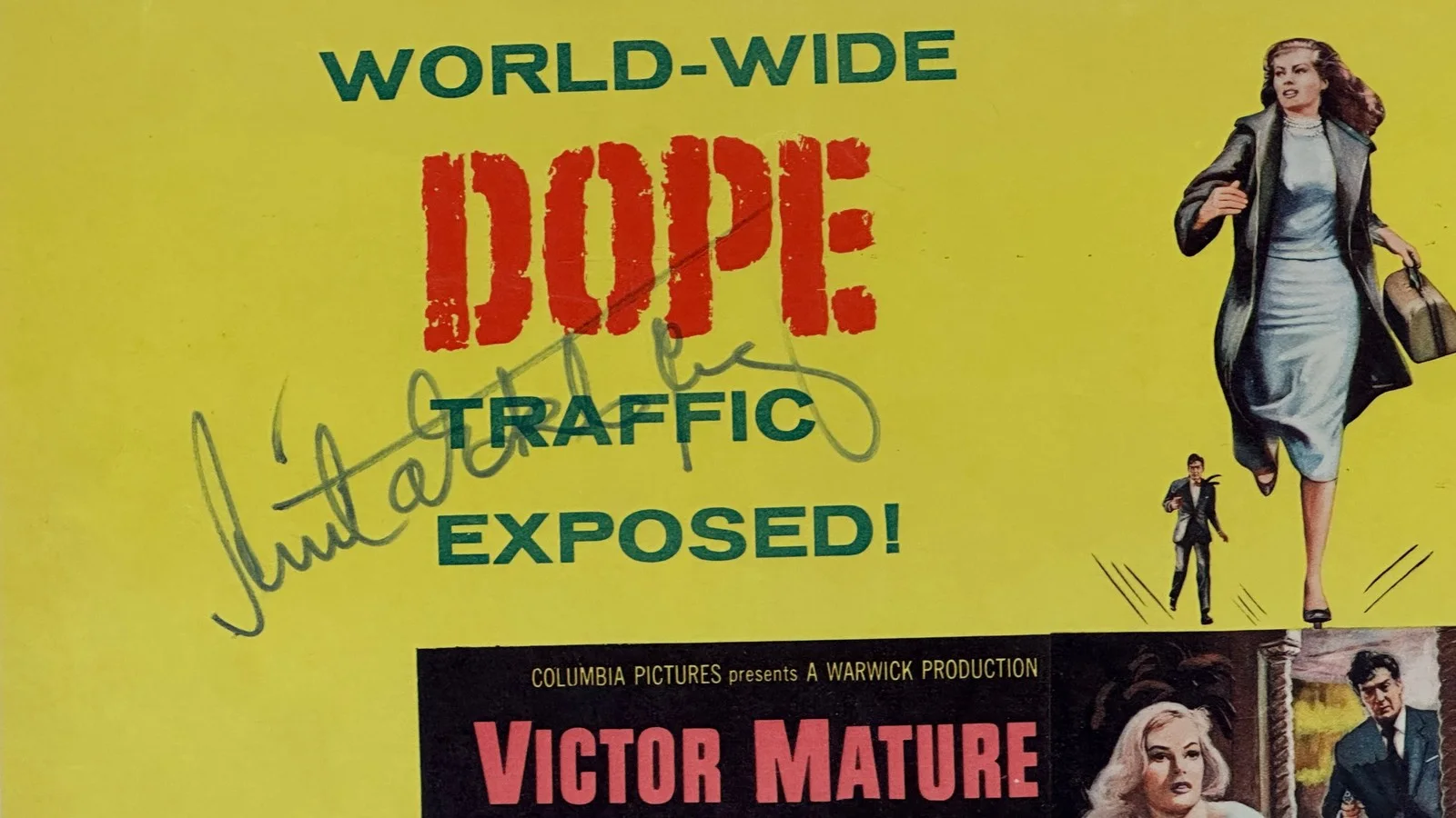 Original Signed title card Pickup Alley (1957) Anita Ekberg, image 3