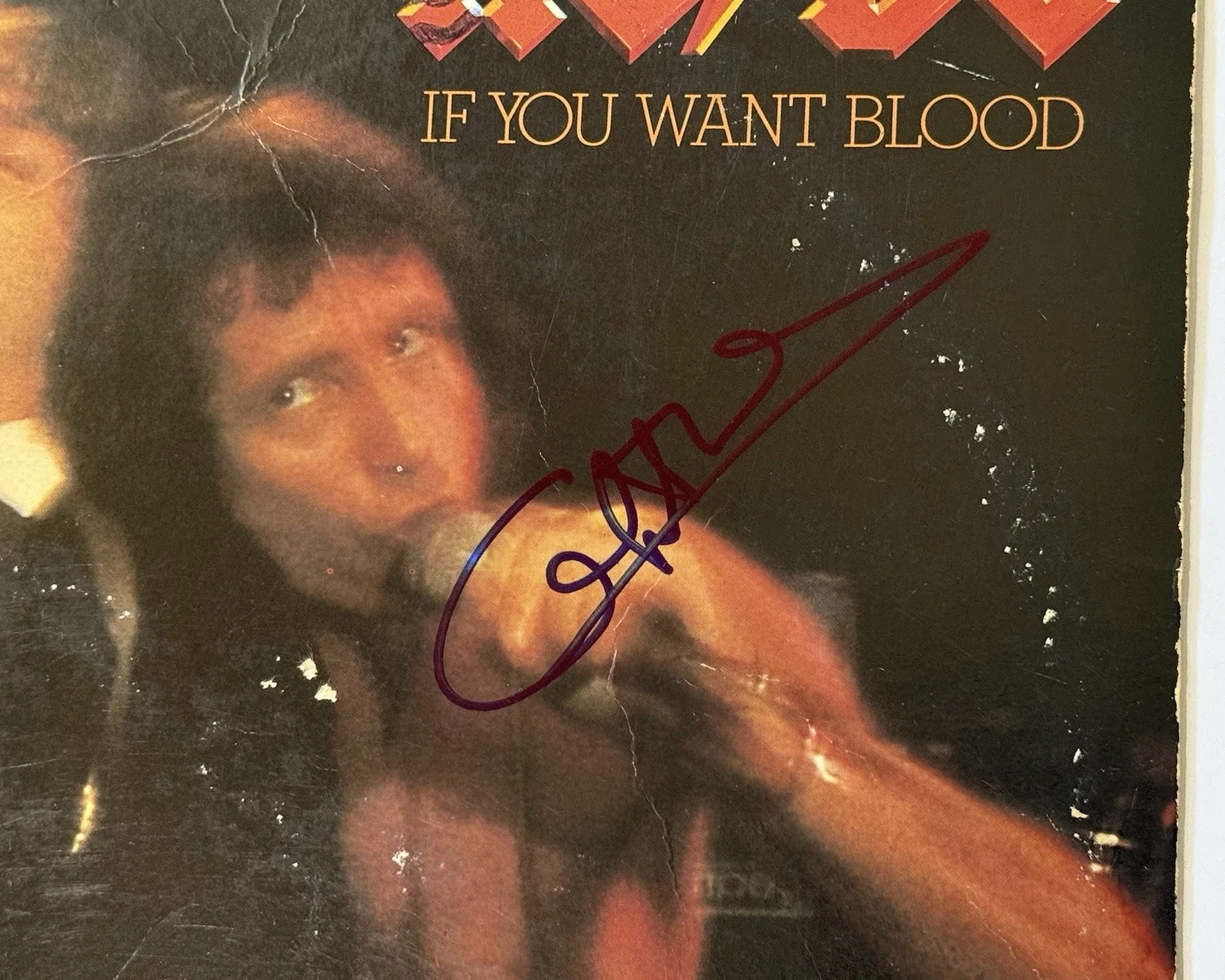 AC/DC signed Album Angus Malcolm Young Cliff If You Want Blood vinyl lp beckett, изображение 4