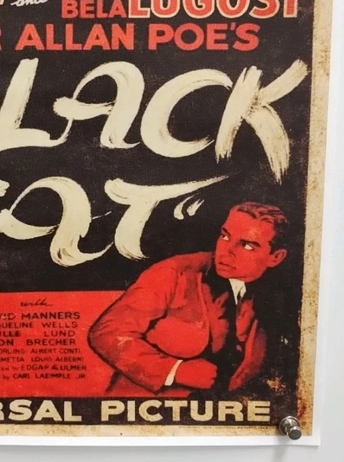 The Black Cat. Old Horror Movie Poster. Legosi & Karloff. 30cm x 40cm. Poe. s4, изображение 5