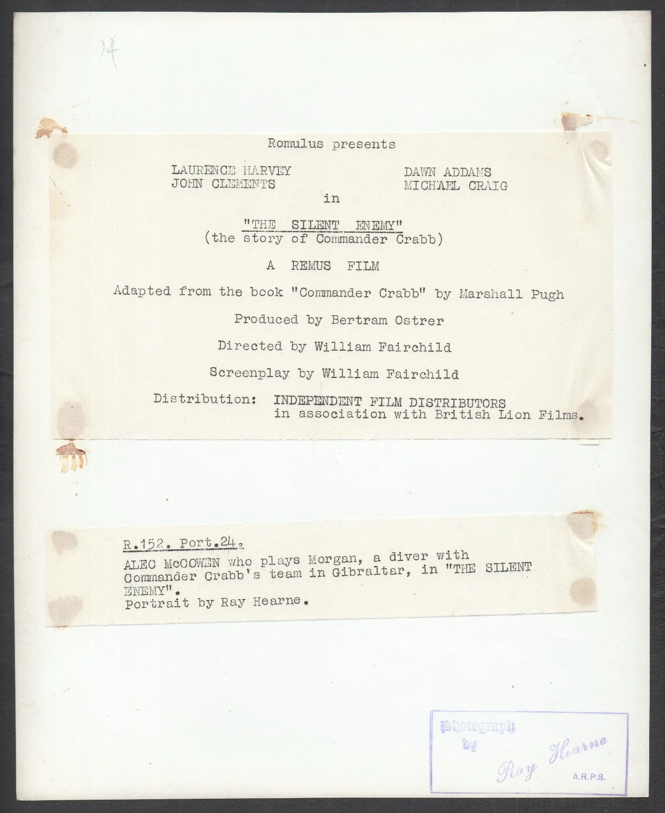 SILENT ENEMY 1958 Alec McCowen RAY HEARNE Able Seaman 10x8 PORTRAIT #24, изображение 2
