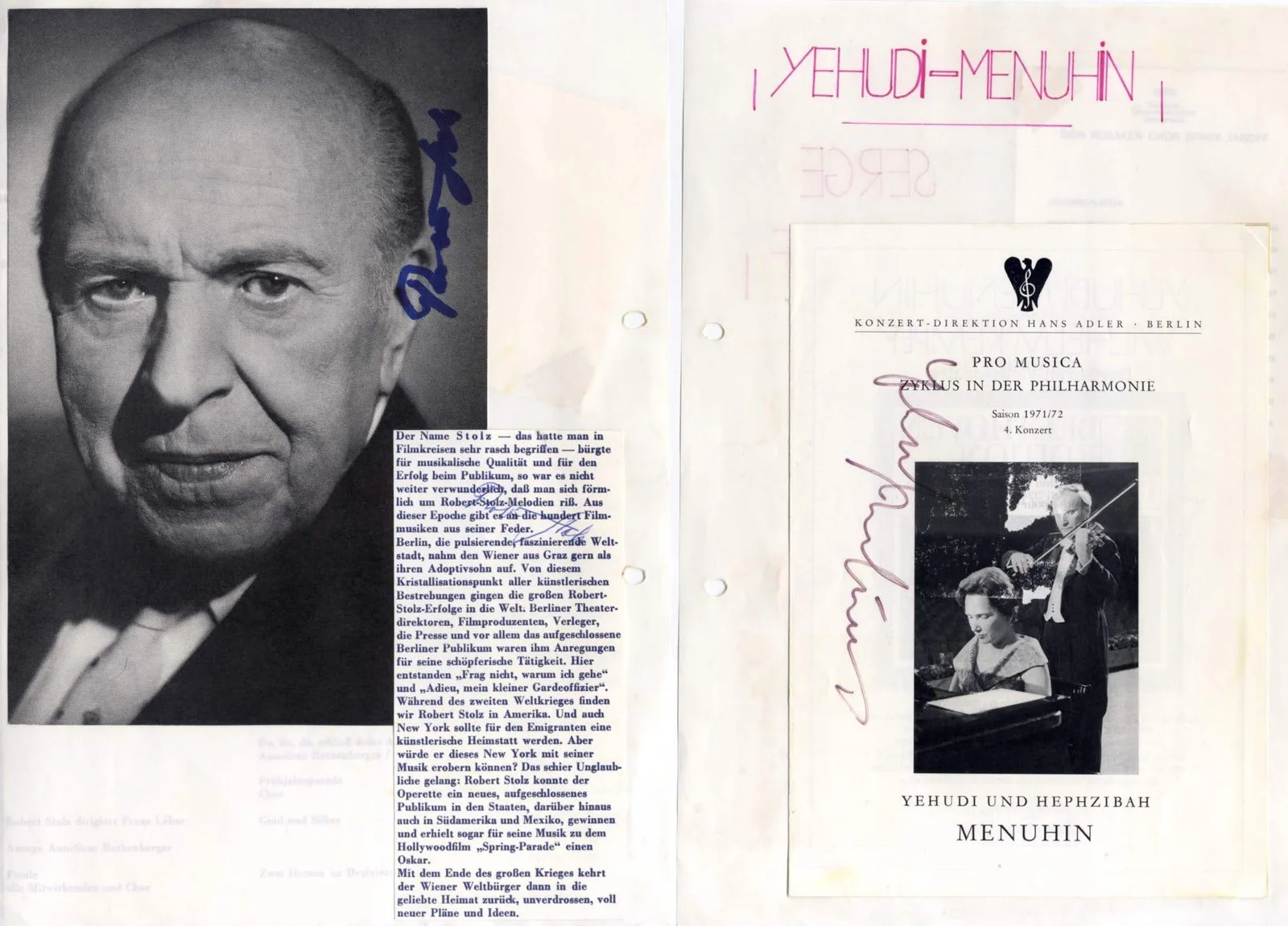 CONDUCTORS Yehudi Menuhin & Miscellaneous autographs, 12 signatures, image 4