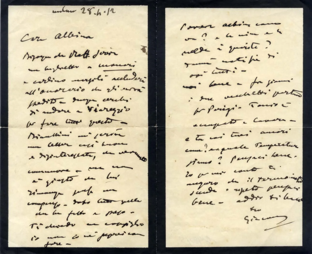 COMPOSER Giacomo Puccini autographs, COLLECTION of 5 autograph letters signed &, image 2