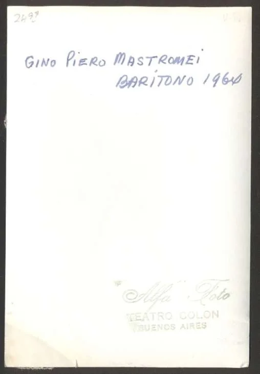 1964 Real Photo GianPiero Mastromei Italian Opera Baritone With Original Signed, изображение 2