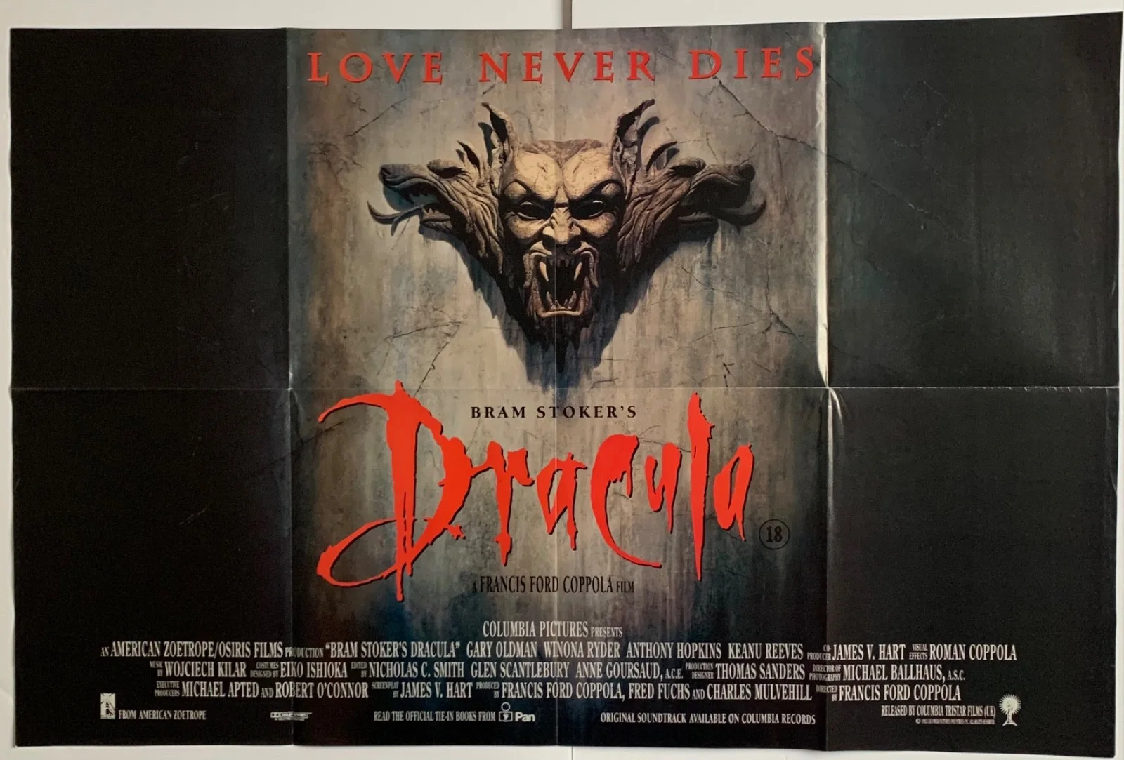 VINTAGE POSTER / BLADE RUNNER & DRACULA DOUBLE SIDED FILM MOVIE POSTER 1990’S, изображение 2