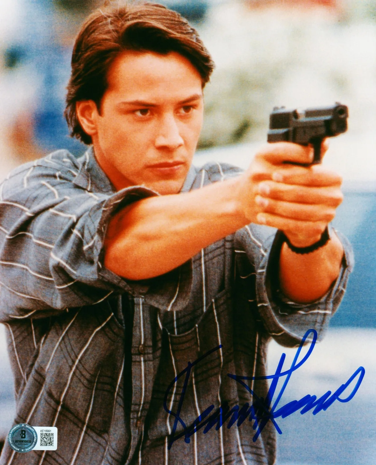 Keanu Reeves — Keanu Reeves Signed BAS LOA COA Autographed 8X10 Point Break Photo Auto Beckett, image 2