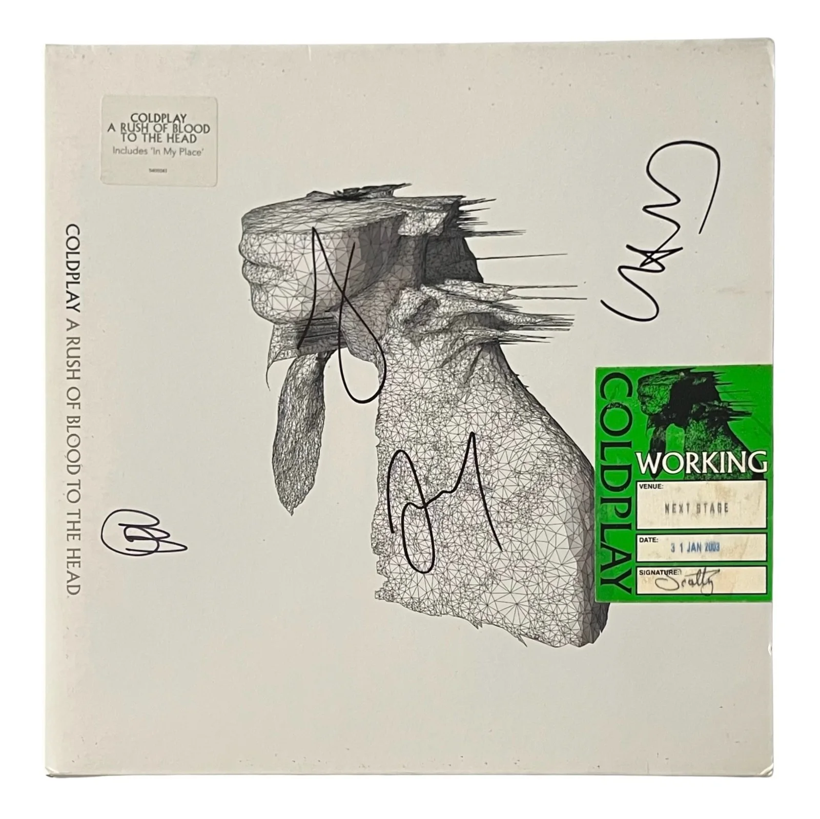 COLDPLAY x4 CHRIS MARTIN Band Signed A RUSH OF BLOOD Vinyl Record EPPERSON COA, изображение 2