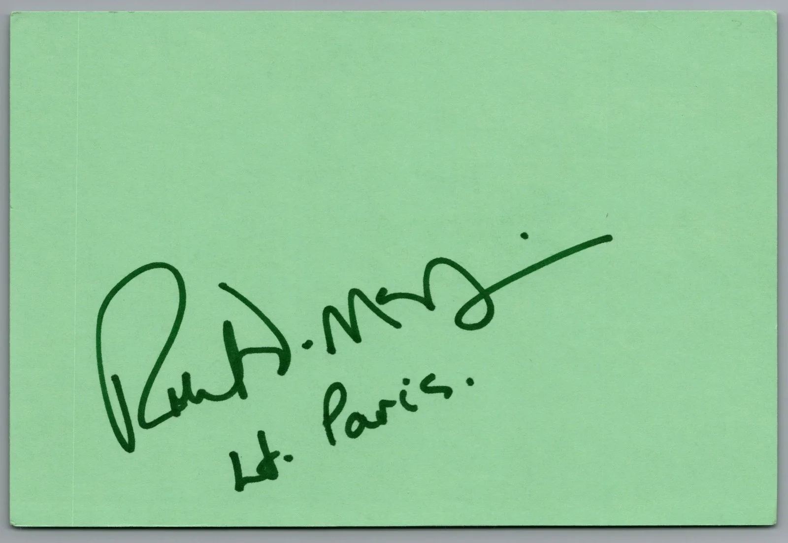 Robert Duncan McNeill — Robert Duncan McNeill Signed 4x6 Index Card Star Trek Lt Paris Autographed