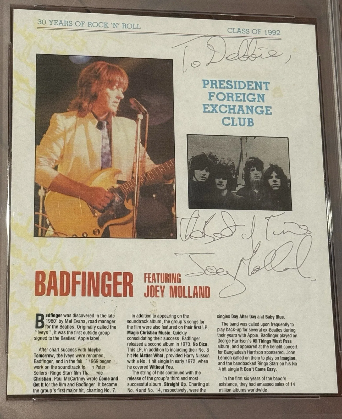 Joey Molland Signed Page PSA Authentic Autograph Badfinger Guitarist, изображение 2