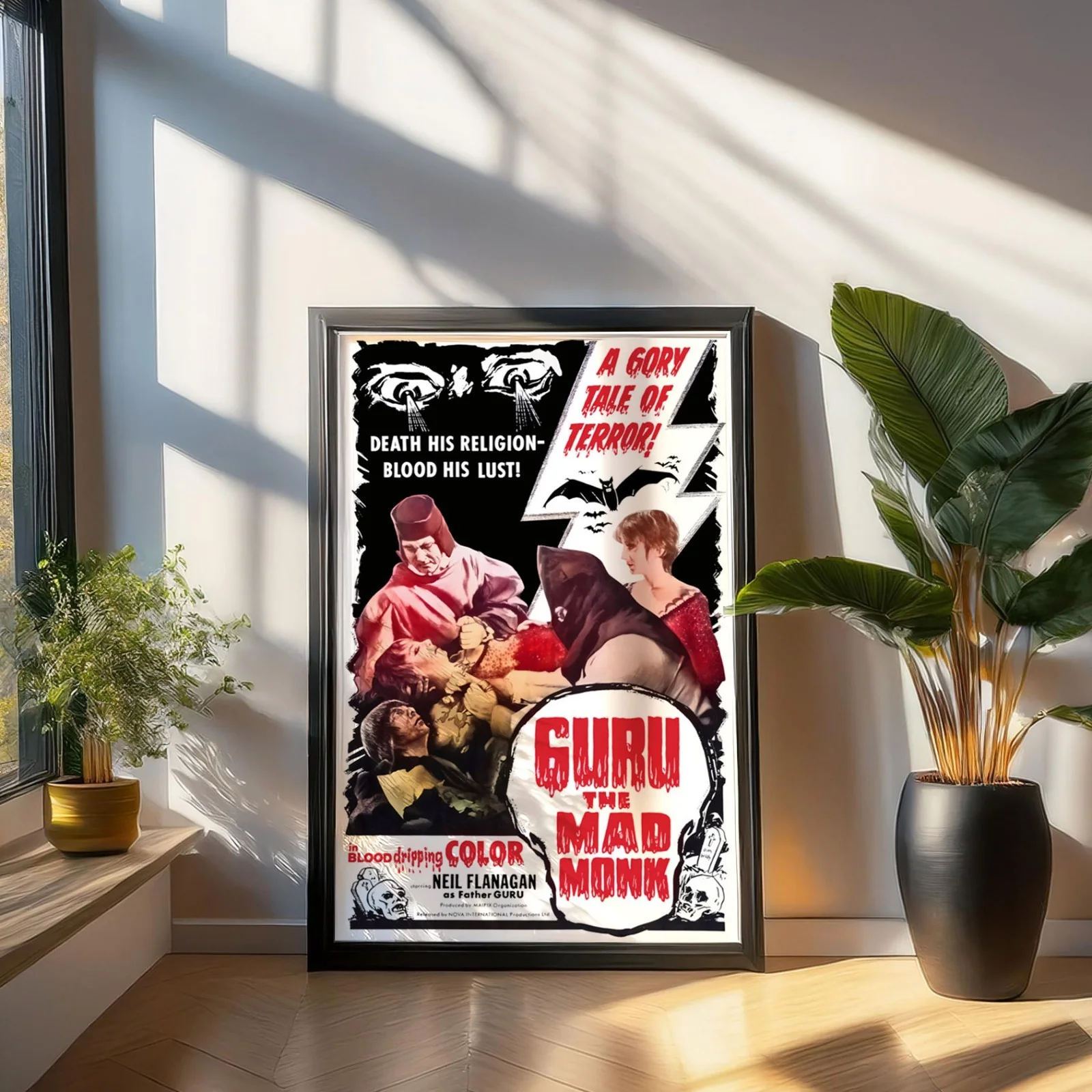 Guru, The Mad Monk - 1970 Cult Horror B-movie 27.2" x 41" US One Sheet Poster, изображение 3